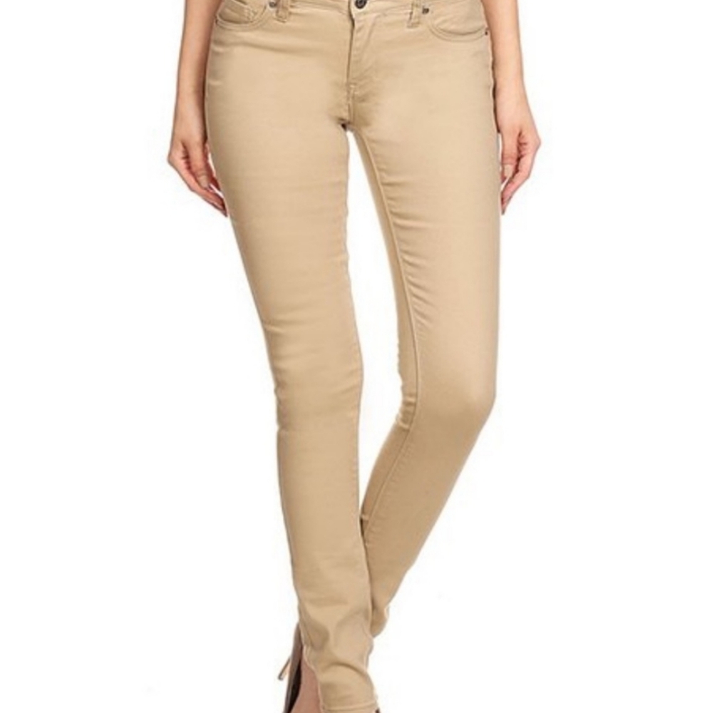 X Roxx tan midrise skinny jeans size 5